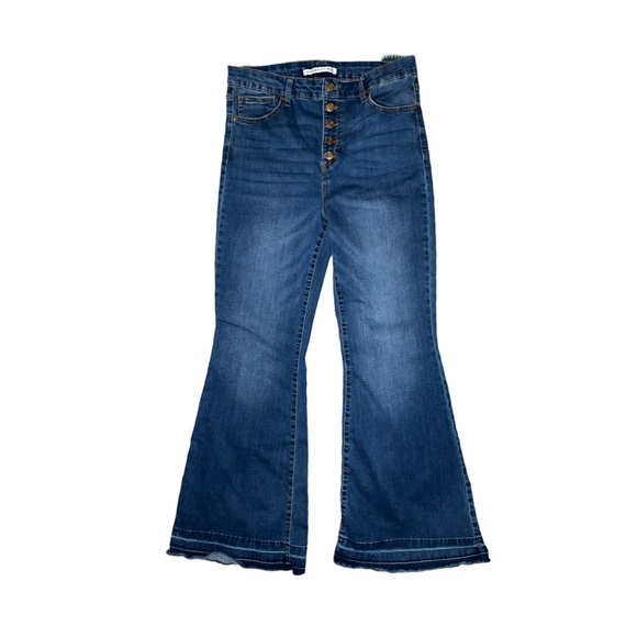 Celebrity Pink Exposed Button Flare Leg High Waist - Picture 1 of 10